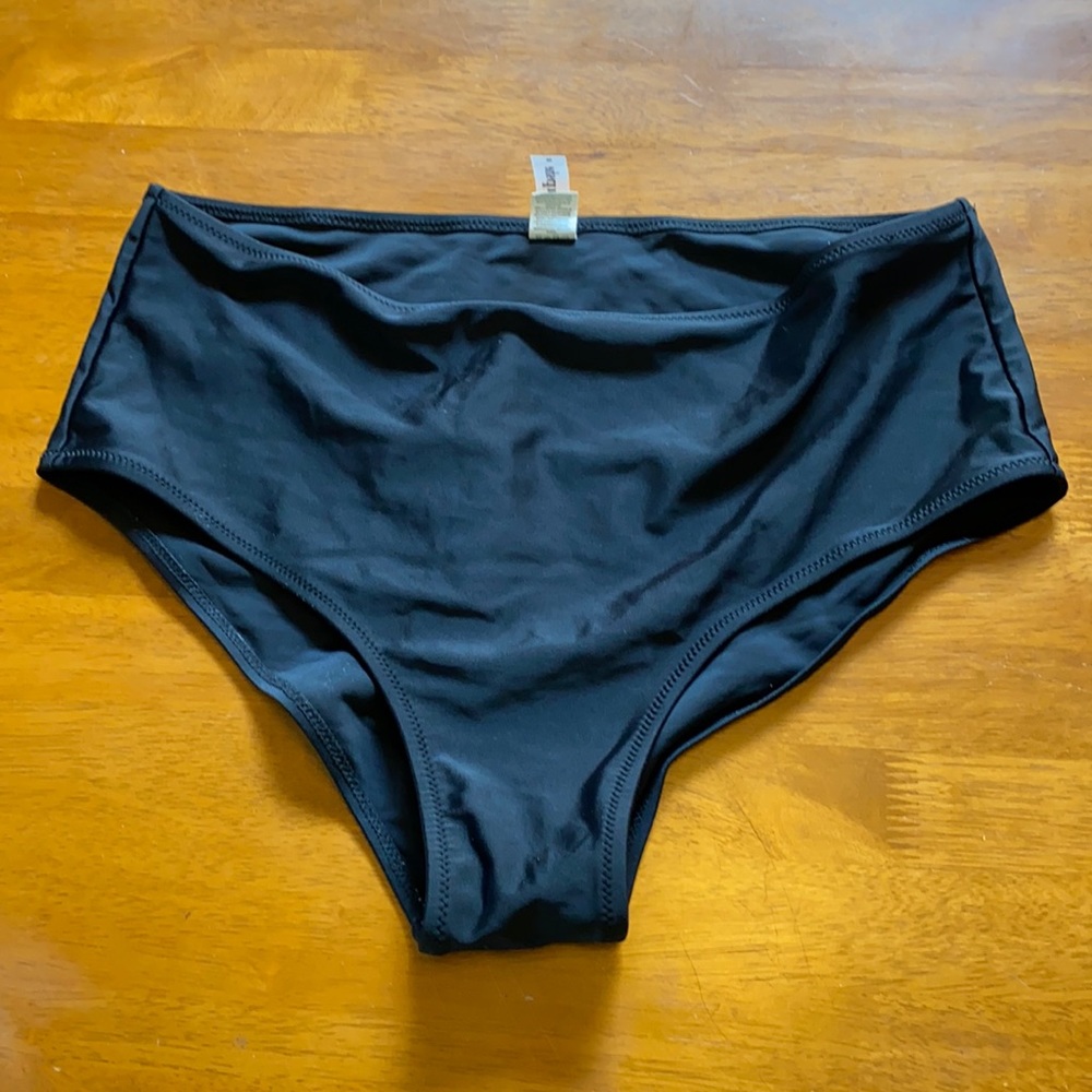 Cupshe Black Bikini Bottom EUC S High Waist